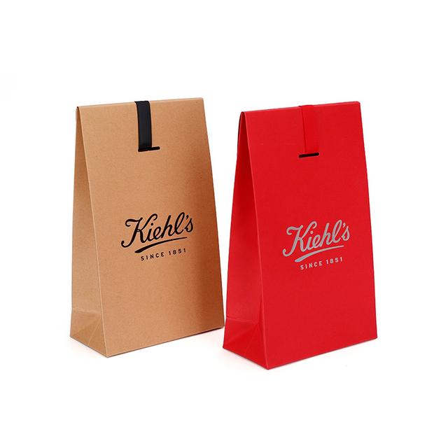 أكياس ورقية كرافت مخصصة مع مورد حقيبة ورقة شعار مطبوعة