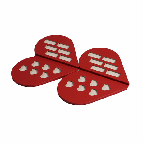 صندوق مسحوق القلب الأحمر المضغوط 