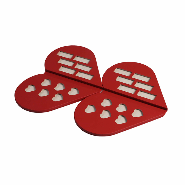 صندوق مسحوق القلب الأحمر المضغوط 