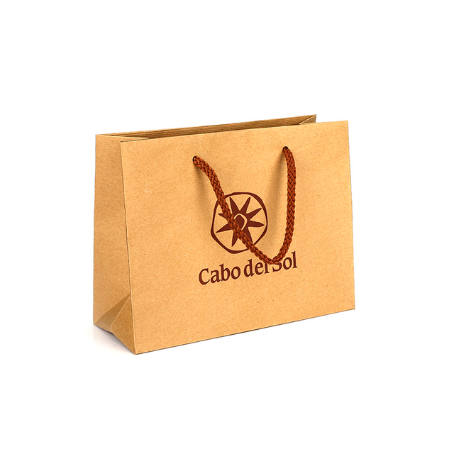 حقيبة ورقية صديقة للبيئة مخصصة Kraft Paper Paper Manufactures